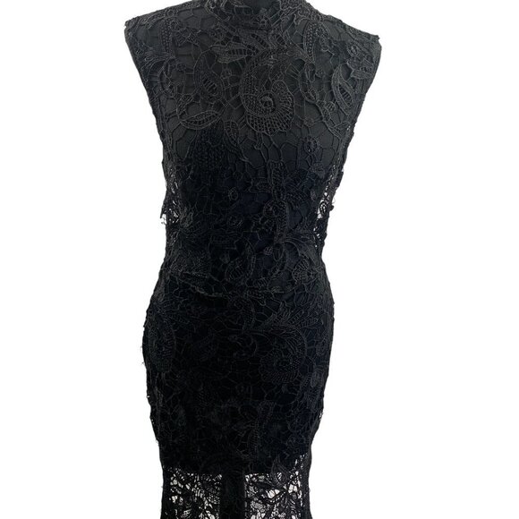 Women's Black Super Long Dress - Picture 3 of 6